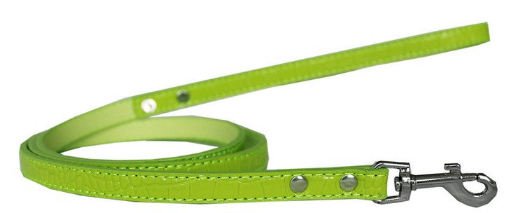 Plain Croc Leash Lime Green 1/2'' wide x 4' long